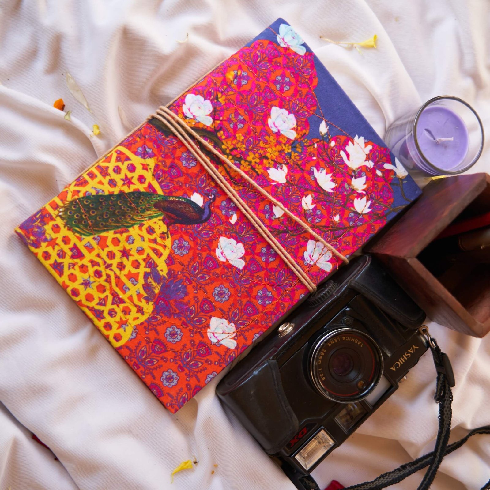 Peacock Print Colourful Handmade Notebook