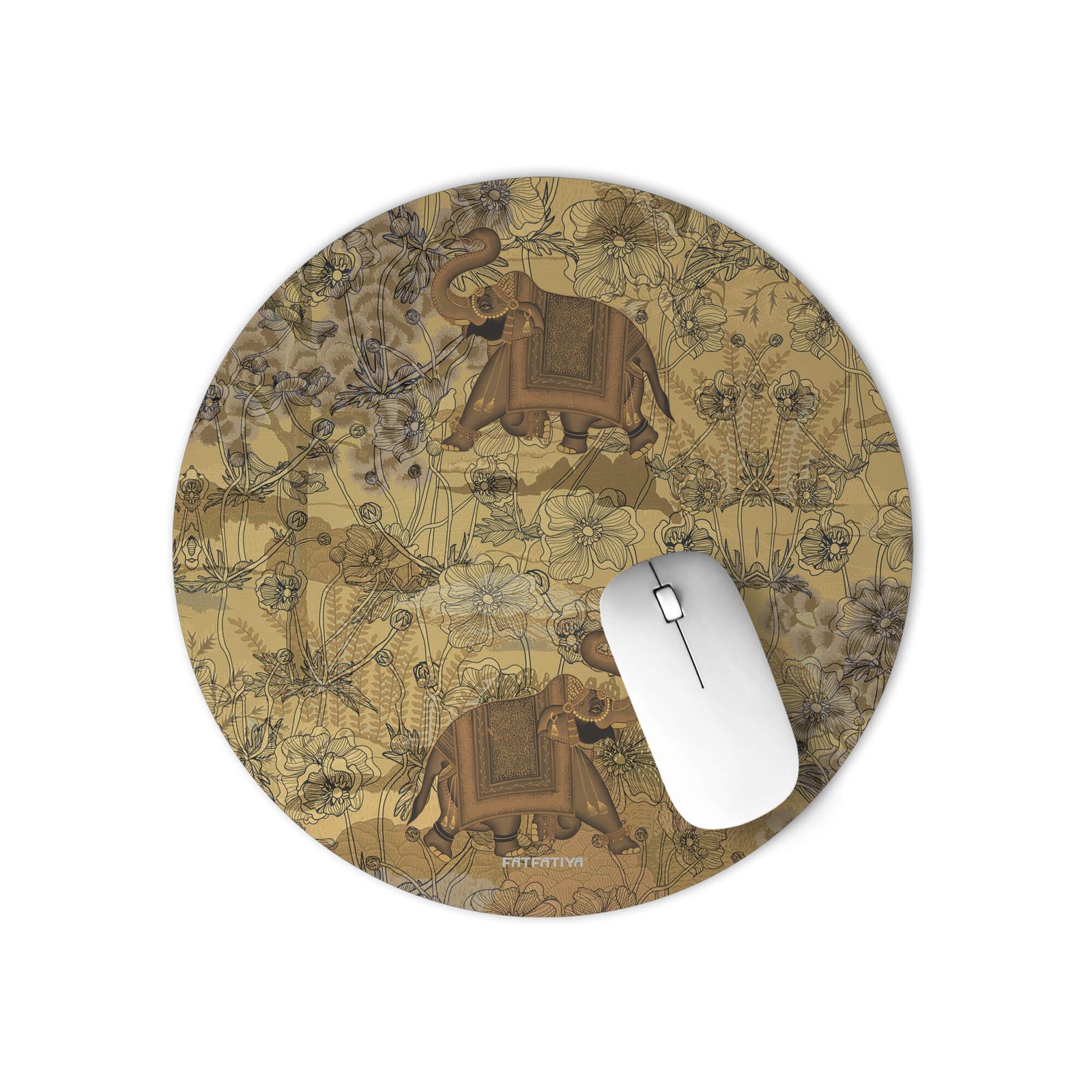 Antique Indian Elephant Mouse Pad