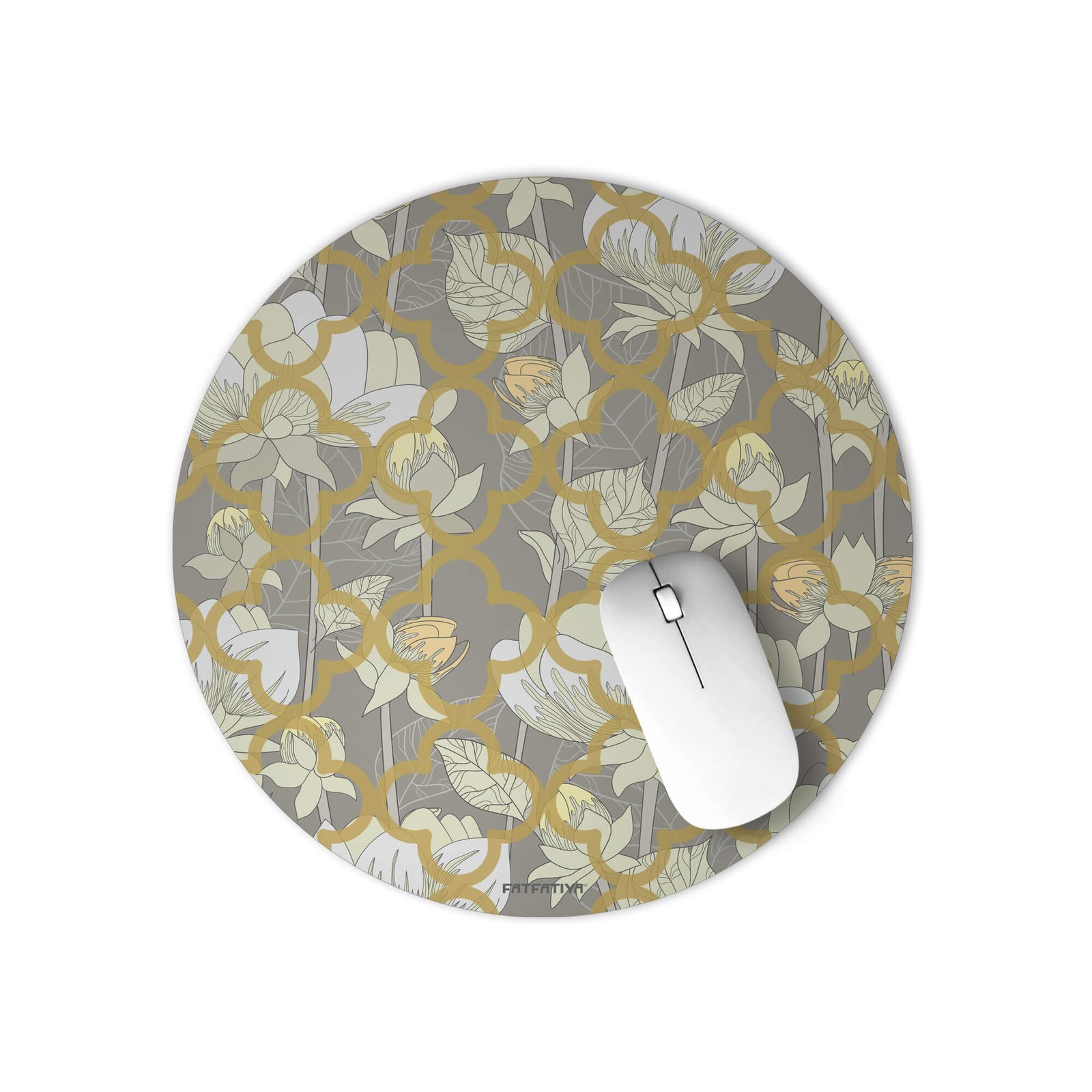 White Lotus Flower Office Mouse Pad