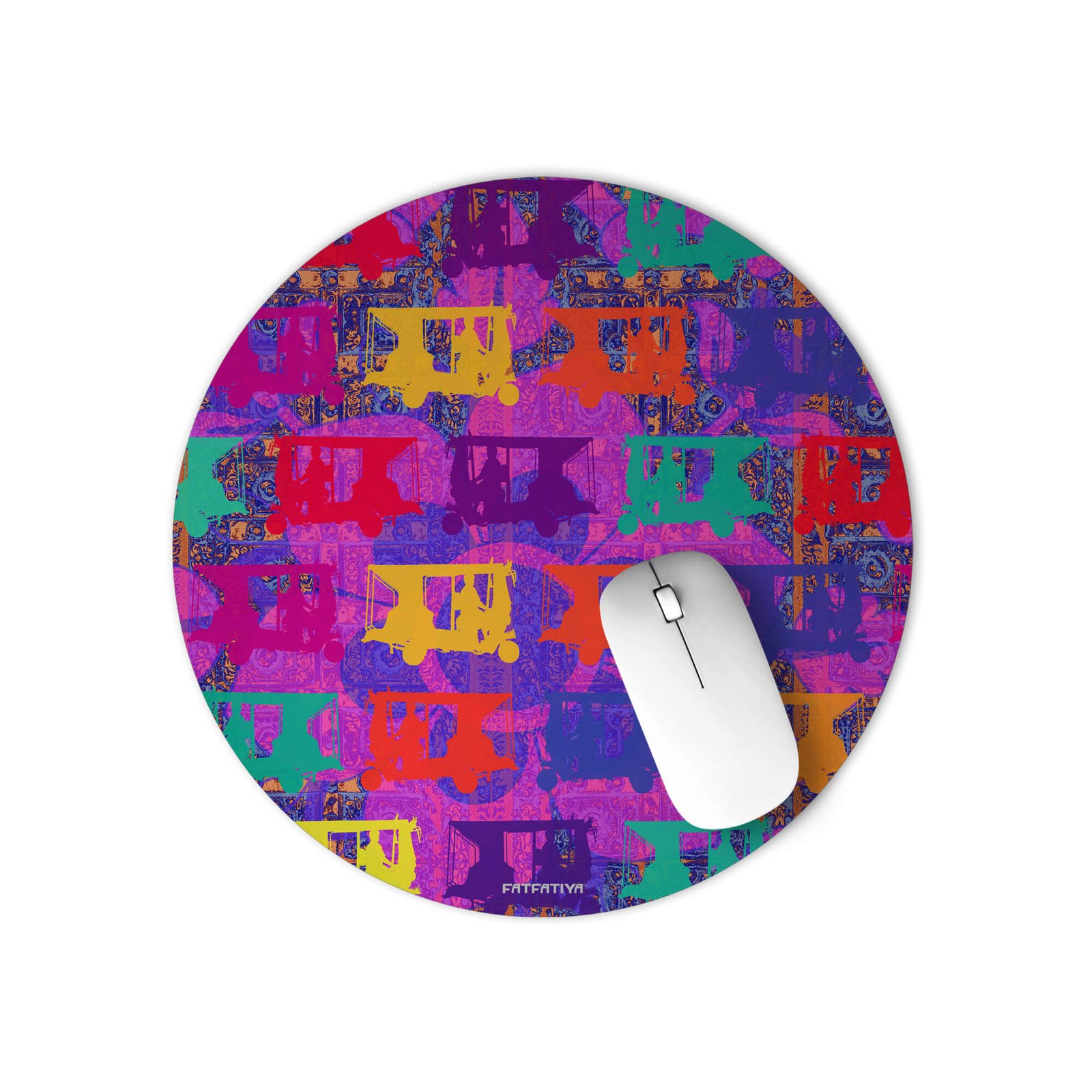 Vibrant Auto Rickshaws Mouse Pad