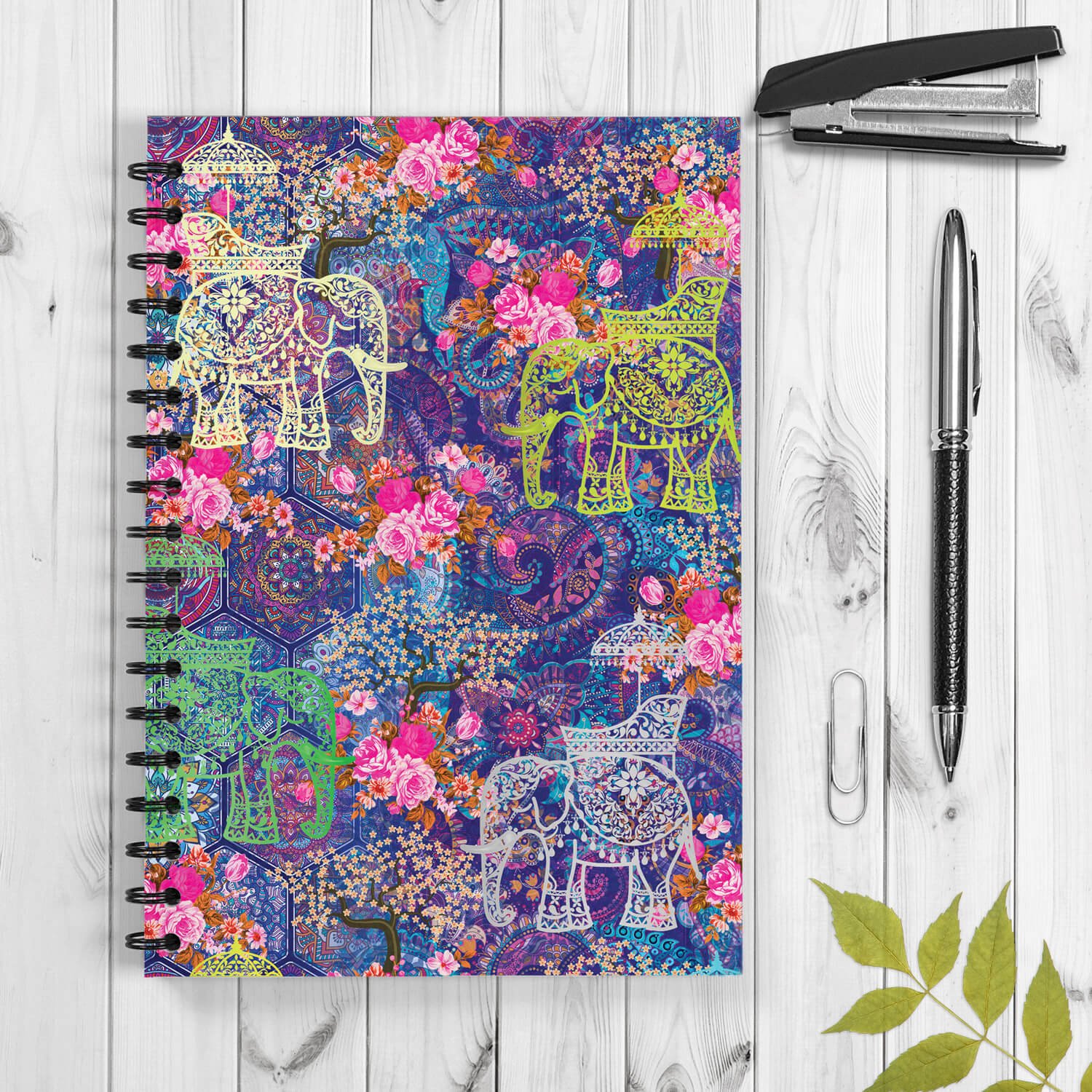 Indian Wedding Elephant Spiral Notebook